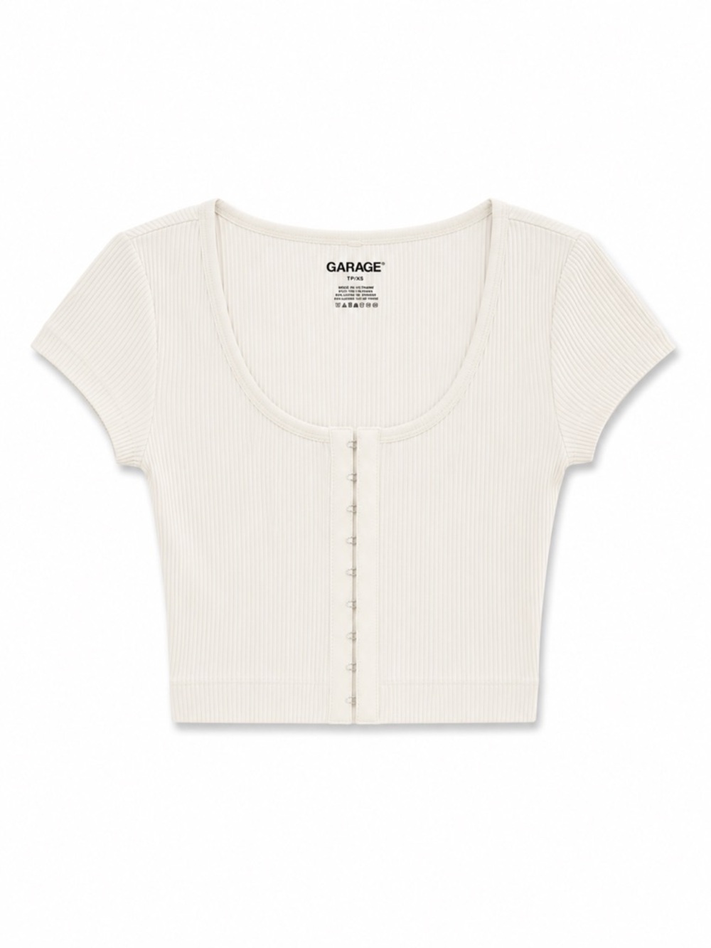 ❁ 3/$15 ❁ Garage White Hook-and-Eye Crop Top, Size XS